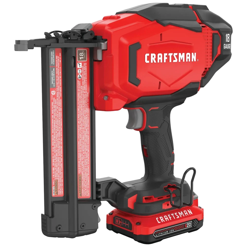 ¡NUEVO! Kit Clavadora Acabado Inalámbrico Craftsman V20 18Ga con Batería y Cargador de 1.5Ah Foto 2 de 4