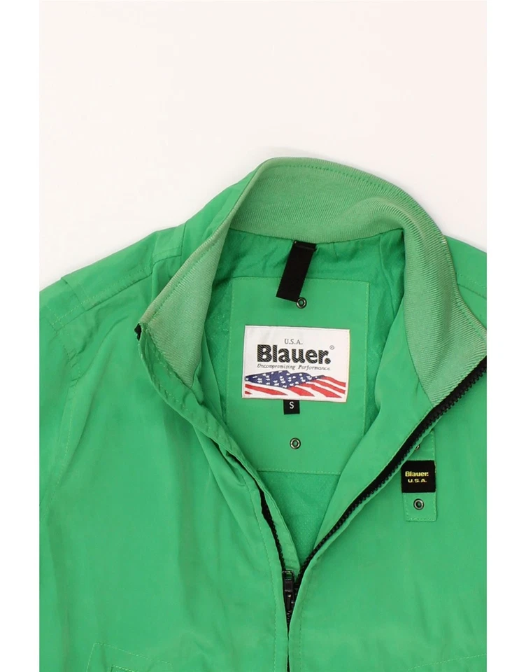 BLAUER Mens Graphic Bomber Jacket UK 36 Small Green Polyester AN08 - Image 3 of 3