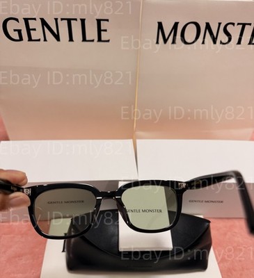GentleMonster Days Day 01(K) Sunglasses Black Frame Green Lenses