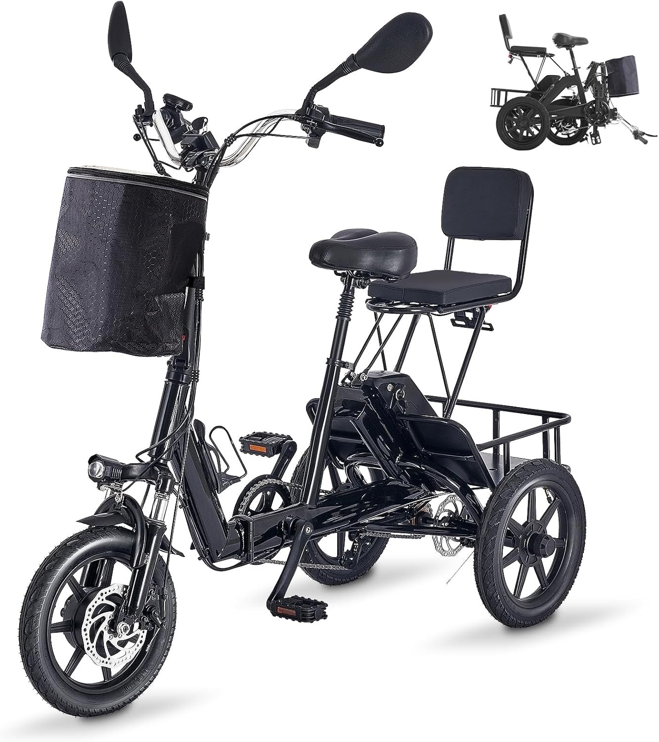 Electric Tricycle for Adults,350W Folding Trike, Electric Bi