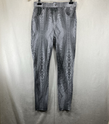 HUE Python Print Denim Leggings Women's Med Snakeskin Ultra Soft Stretch Pants