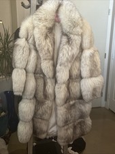 Vintage Saga Crystal Fox Fur Coat Women's Medium, Designer Luxury Jacket
