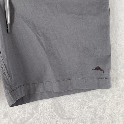 Tommy Bahama pantaloncino uomo grande grigio popeline mare elasticizzato coulisse NUOVO $80 - Foto 4 di 12