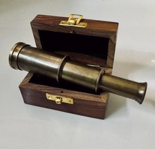 Spyglass Telescope Pirate Scope Nautical Decor Collectible 6 inch Brass