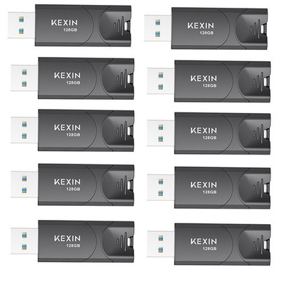 Kexin USB 3.0 128GB 10pcs High Speed Retractable Style Flash Drive Memory Sticks