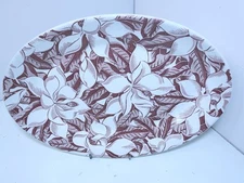 Vintage Wallace China Red Magnolia Oval Platter – 13" x 9"
