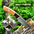 Handmade Damascus Steel Hunting Knife Full Tang with Leather Sheath – 10" AU