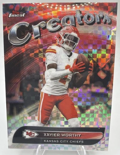 2025 Topps Finest Xavier Worthy #CR-15 Creators X-Fractor Chiefs