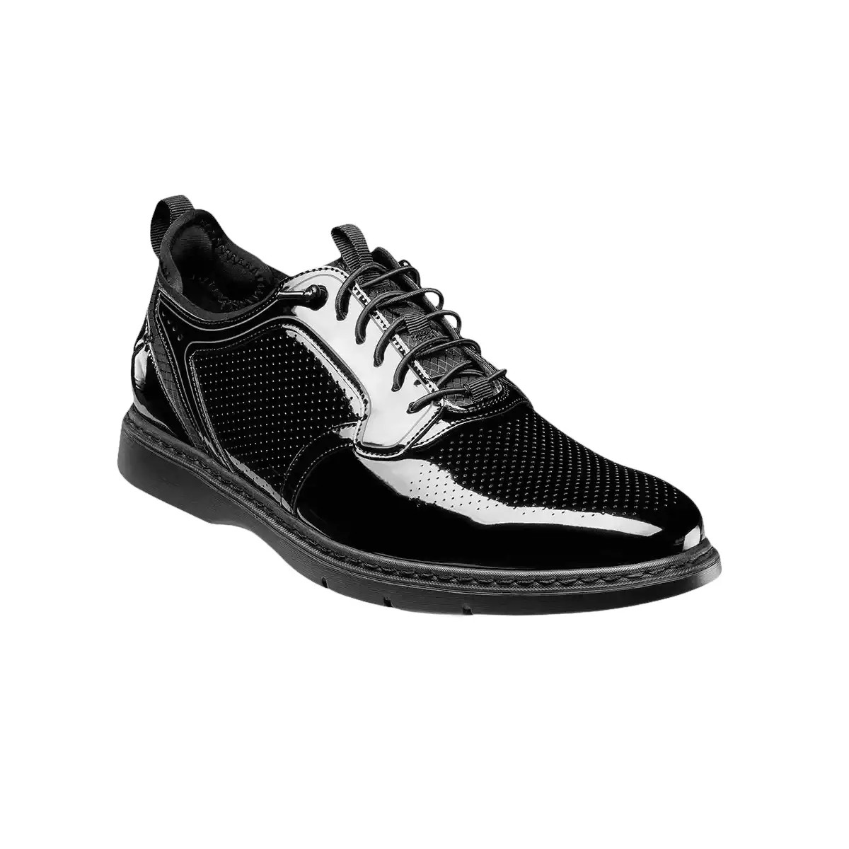 25715-004 Stacy Adams Spyre Plain Toe Elastic Lace Up Shoes Black Patent 19090₽