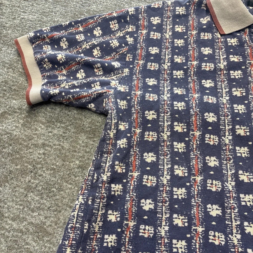Camisa polo masculina vintage anos 90 jogadores Van Heusen golfe média multicolorida estampada - Imagem 4 de 4