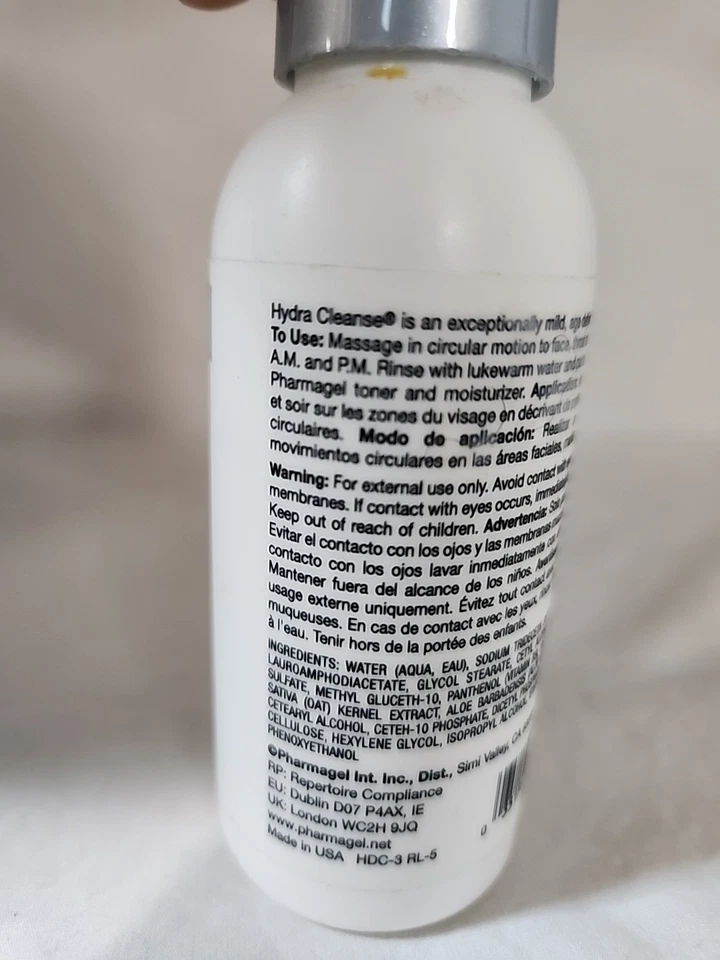 Limpiador facial Pharmagel Hydra Cleanse 2,9 fl oz nuevo y sin abrir Foto 2 de 4