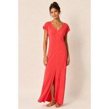 Universal Thread Slub Jersey Maxi Dress Womens XL Coral Red Cotton Boho Casual