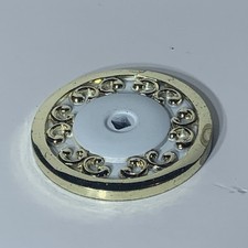 JB JayBee USA 1940 Hollywood Regencja 2-1/2" Płyta tylna Medalion Biały Mosiądz MCM