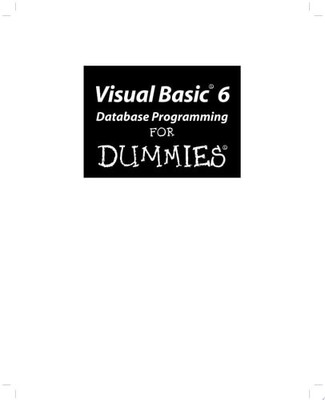 Visual Basic 6 Database Programming For Dummies by Mansfield, Richard, Good Book