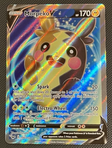 MORPEKO V 190/202 FULL ART ULTRA RARE HOLO SWORD & SHIELD SWSH01 POKEMON NM