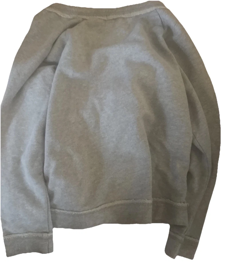 Moletom Sanctuary painel de renda cinza M • Pulôver casual boho malha macia - Imagem 3 de 3