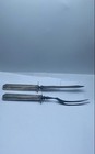 Wallace Sterling Silver Handle 2pc Carving Set Stainless Steel Blade & Fork — photo 2