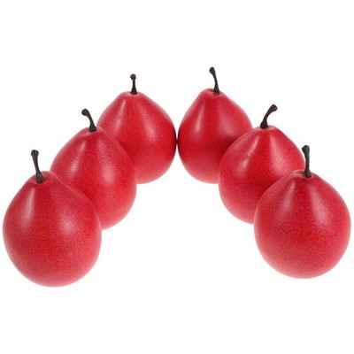  6pcs Artificial Pears: Fake Fruits - Realistic Food Model - Faux Pears