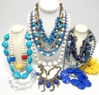 VINTAGE TO NOW FASHION COSTUME JEWELRY NECKLACE LOT, ASSORTED TYPES & MATERIALS
