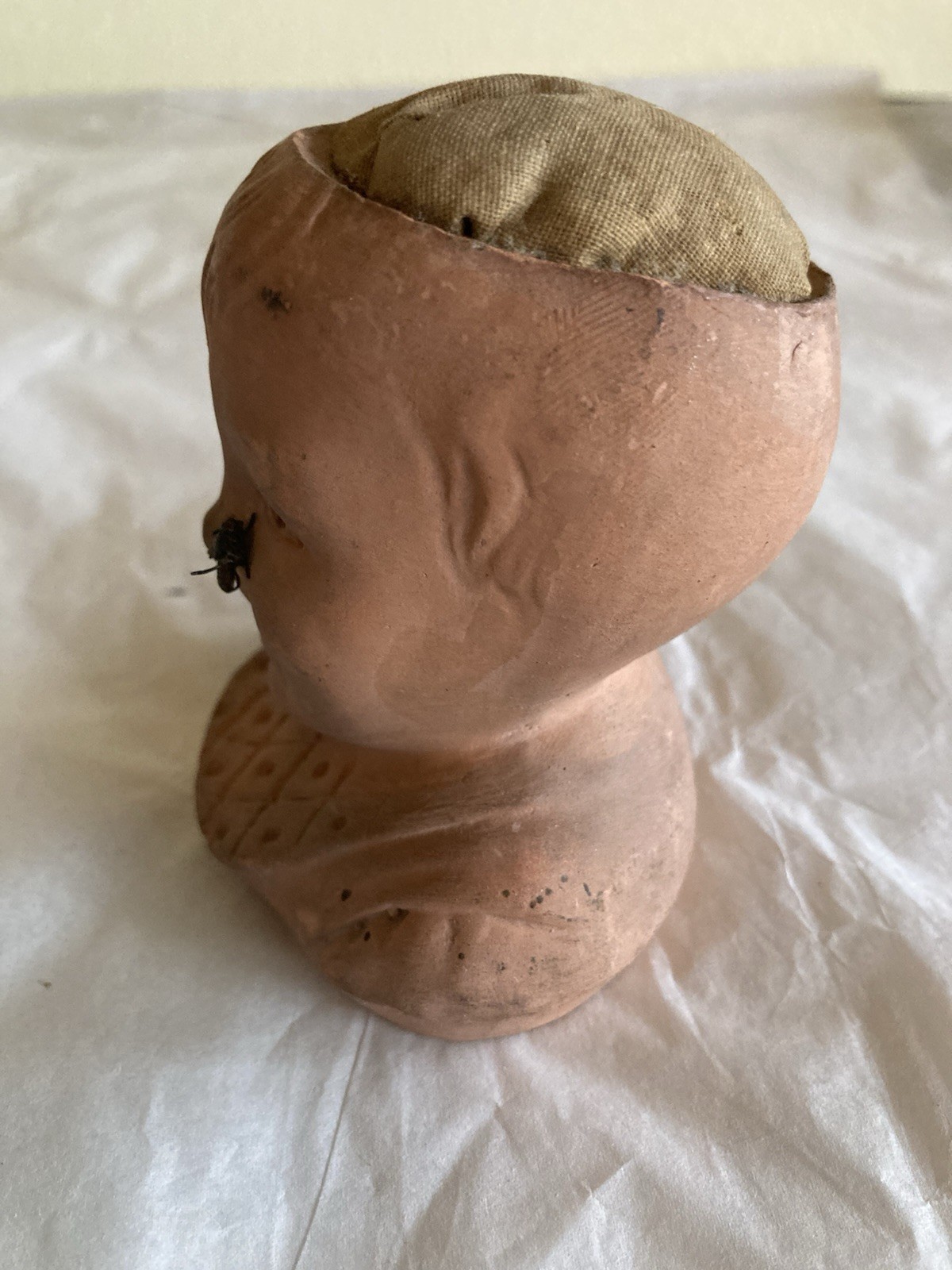 Antique Rare GEORGES DREYFUS Paris 1900 Couture/Limoges Earthenware Needle Spike