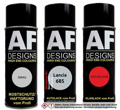 Spraydose Set für Lancia 685 Grigio Chiaro Metallic Autolack Klarlack Grundierun