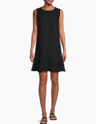 Kobi Halperin Eyelet Black Leora Mini Dress Cotton Sleeveless No Size Tag 8