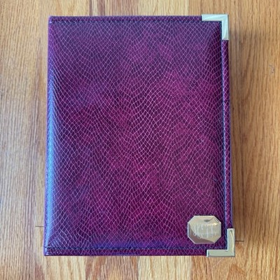 Vintage  The System  Executive Organizer Angler Co Burgundy Faux Leather NOS