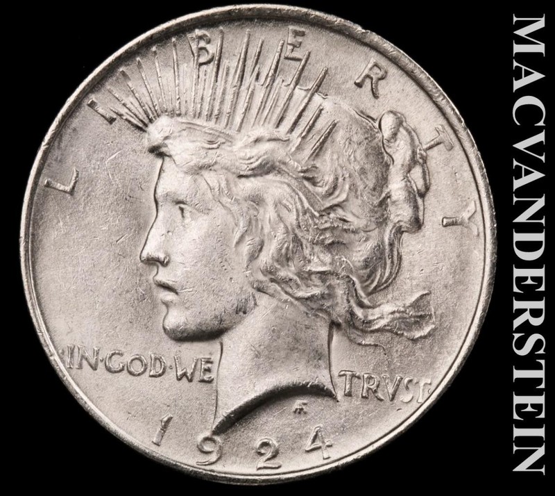 1924 Peace Dollar- Choice Gem Brilliant Unc- Luster- No Reserve #L6996