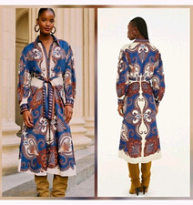 S FARM Rio Blue Arabesque Mididress
