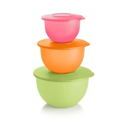   New Tupperware Impressions Classic Bowl Set 3-Piece Colorful Storage