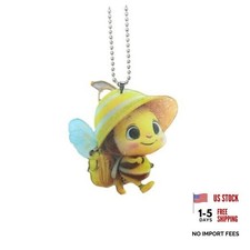 Cute Little Car Hanging Ornament, 2D Flat Acrylic Car Rearview Mirror Bee
