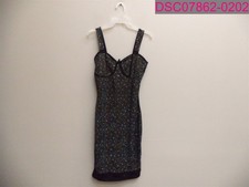 Women's Bedazzled Black Sleeveless Bodycon Dress Size Small