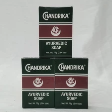 3-PACK Chandrika Bar Soaps Ayurvedic 75 Grams Made in India