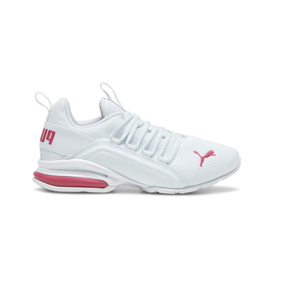 Молодежные кроссовки Puma Axelion Mesh на шнуровке для девочек синего цвета, повседневная обувь 19428525