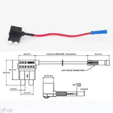 50pcs M Size Add-A-Circuit Low Profile Blade Style Car Fuse Tap Holder 16AWG 1A
