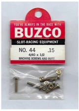 Vintage Slot Car Hardware 1960's 1/24 BUZCO #44 4/40 x 1/2 Machine Screws & Nuts