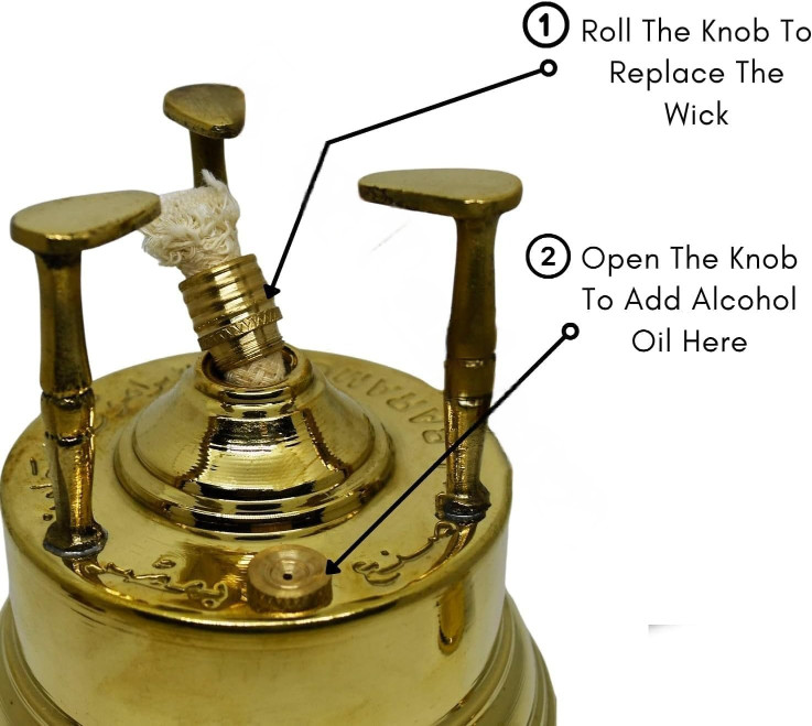 El Bramony Brass Alcohol Burner Coffee Maker & Pot Arabian Solid Large Handmade