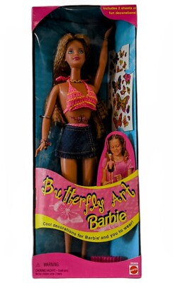 Poupée Barbie Butterfly Art / Tatouage - Mattel Vintage Avec Accessoires - Occasion