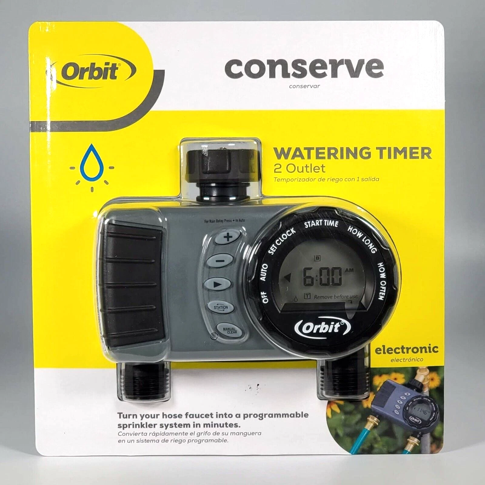 Orbit Conserve Digital Water Timer 2 Outlet - NEW Programmable
Opens in a new window or tab