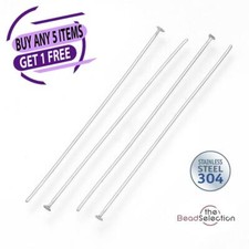 100 STAINLESS STEEL 304 GRADE HEAD PINS 30mm 40mm 50mm x 0.7mm JEWELLERY MAKING