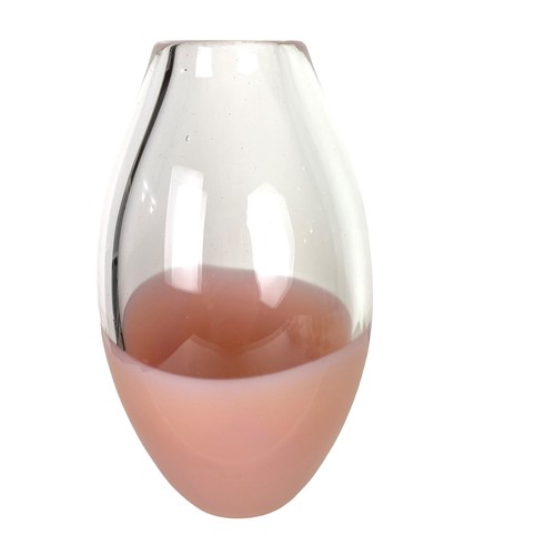 Mac Farlane MacFarlane Art Glass Vase Signed Clear To Pink 7 1/2” Tall - Picture 2 of 7