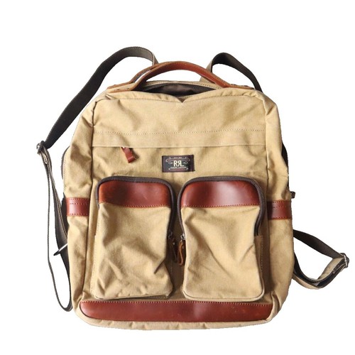 RRL Double RL Ralph Lauren Leather Rucksack Backpack Bag Indigo