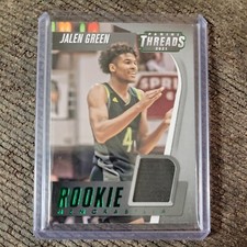 2021 Panini Chronicles Threads Rookie Memorabilia Green Foil Jalen Green #TRM-JG