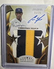 2023 Topps Five Star Christian Yelich Auto Jumbo Patch 21/25 #GSJP-CY Brewers