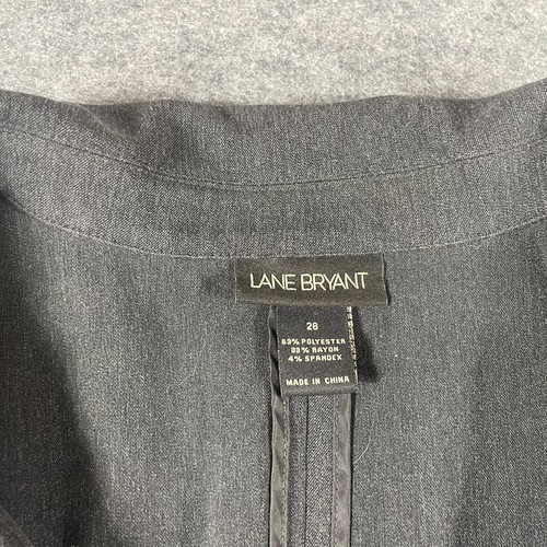 Lane Bryant Coat Womens 26 Gray Single Breasted Pockets Stretch Lightweight - Picture 2 of 11