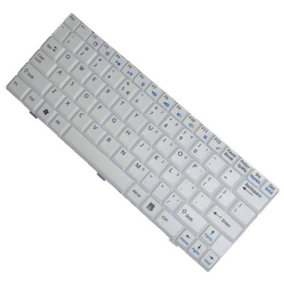 HQRP Teclado blanco para MSI Wind U100 Netbook / Subnotebook, Reemplazo