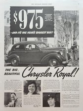 1938 Chrysler Royal Car Vintage Ad The Big Beautiful 1938 Chrysler Royal Car Vintage Ad The Big Beautiful