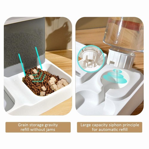 2 in1 Feeder Food Water Dispenser Bowl Automatic Dog Cat Bottle Pet Self Feeding - 第 5/17 張圖片