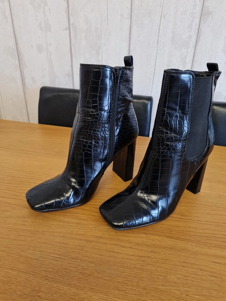 Black patent boots matalan 2025