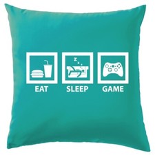 Eat Sleep Juego - Cojín - Jugador Videojuegos Consola PC Amor Ordenador